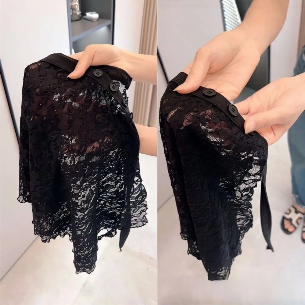 

Асимметричная кружевная нижняя юбка-комбинация для чонсама, защитная подъюбник-футляр, уличная одежда, подъюбник с защитой от просвечивания для женщин