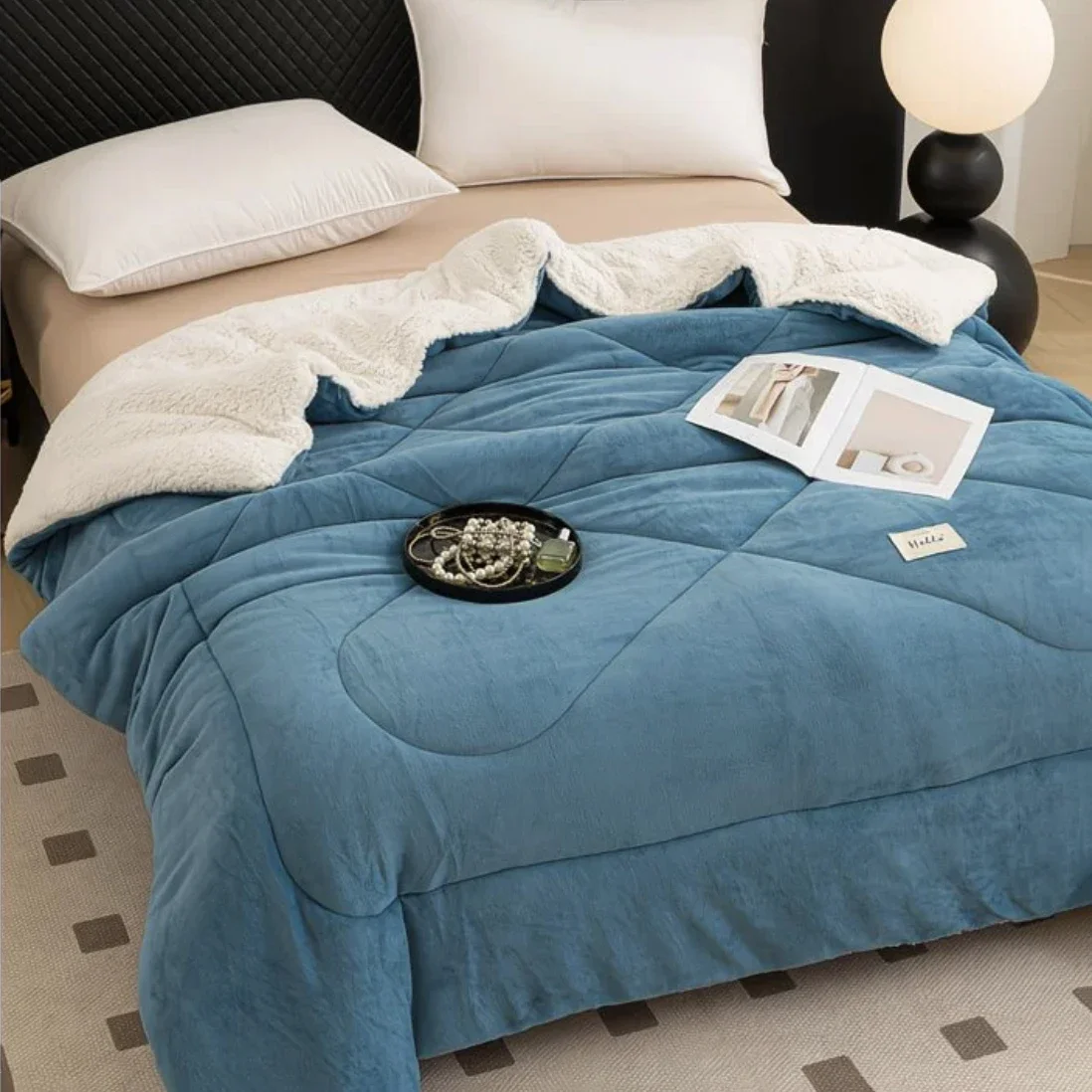 Lamb Velvet Blanket Thick Warm Milk Velvet Cotton Double-Sided Winter Single/Dual Quilt Spring/Autumn/Dwelling Core Filled