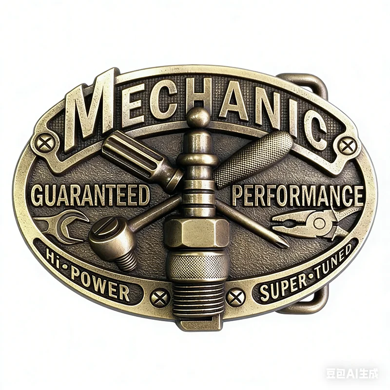 new-vintage-bronze-plated-mechanic-trades-tradesman-belt-buckle-gurtelschnalle-boucle-de-ceinture-buckle-wt148ab-stock-in-us