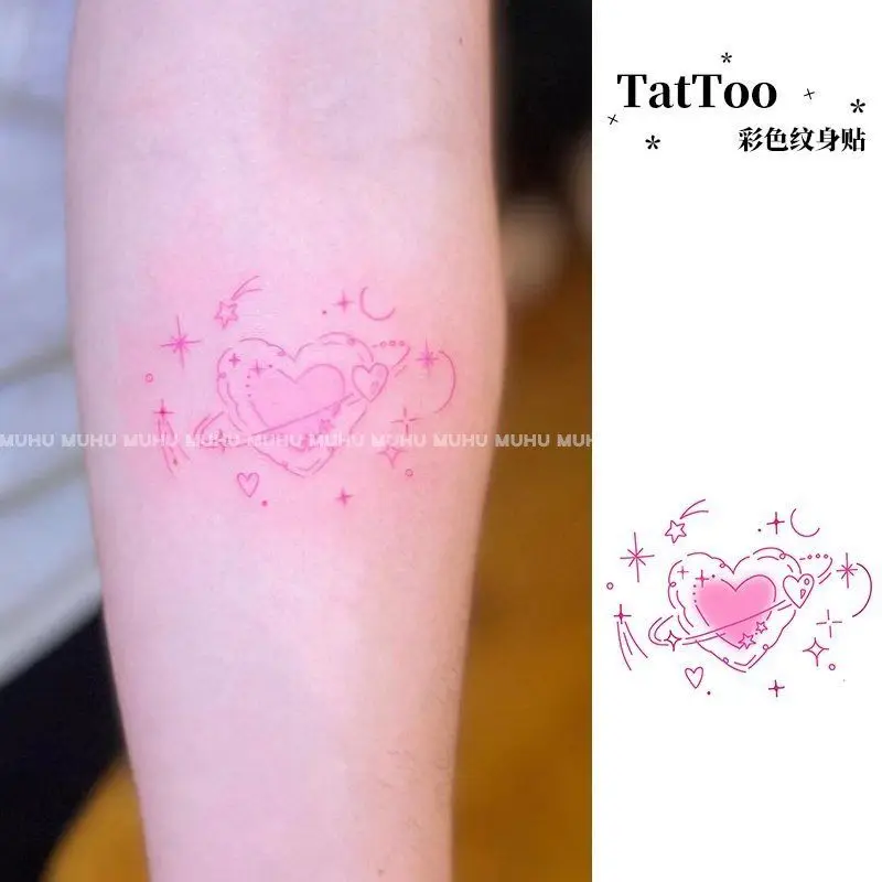 Fake Tattoos Temporary Tattoo Personality Arm Waterproof Cute Loving Kitten Stickers Festival Accessories Halloween Tatto Tatoo