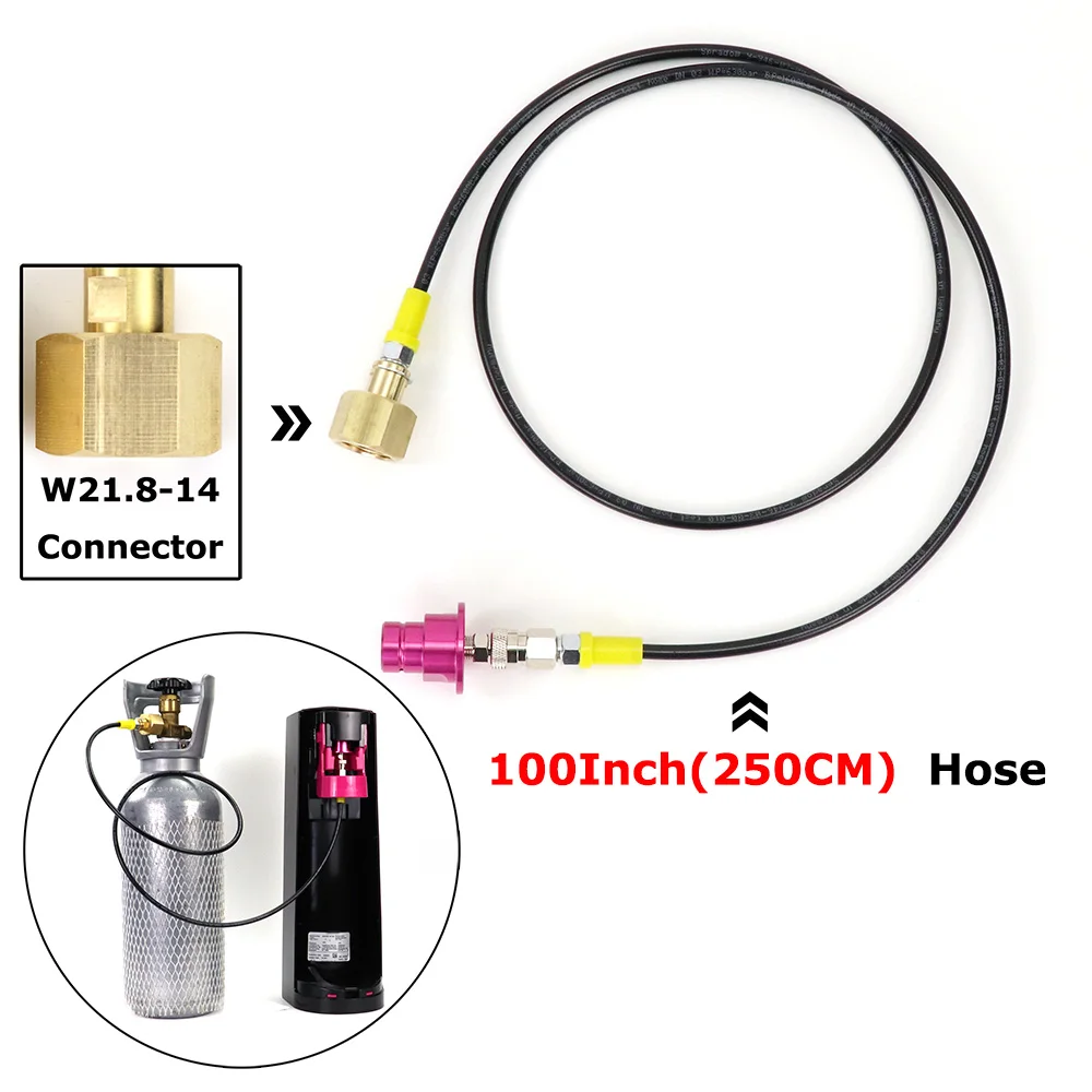 Neues SODA Terra DUO Art-zu-externes CO2-Tankfülladapter-Schlauchset, passend für Sodastream mit W21,8–14 oder CGA320 G3/4-Anschluss