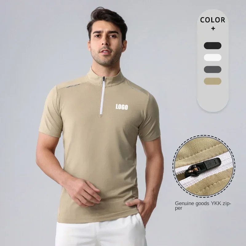 

Мужские и женские колготки для фитнеса с логотипом на заказ, спортивная футболка, быстросохнущая дышащая облегающая футболка для бега с короткими рукавами