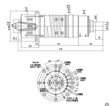 Machining center spindle bt40-150 directly connected