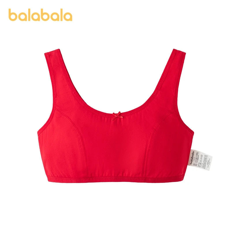 

Balabala Toddler Girl Underwear Development Period Vest Anti-Bump and Anti-Exposure Red Bra