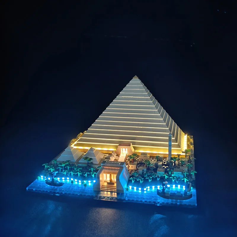 LED lighting kit for 21058 Great Pyramid building block bricks (only light no model)