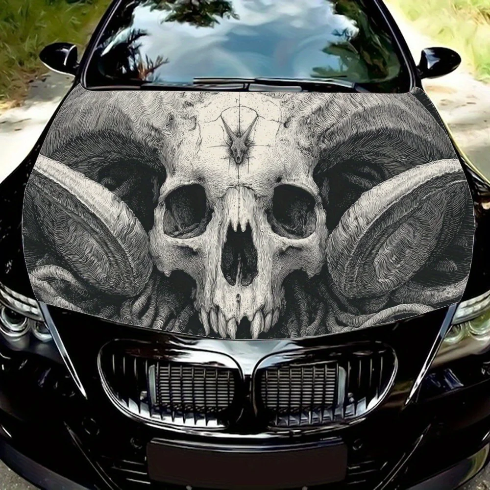 

Ram Skull Art, наклейка на капот автомобиля, самоклеящаяся водонепроницаемая наклейка на капот автомобиля из ПВХ, защитная наклейка для украшения автомобиля, устойчивая к царапинам,