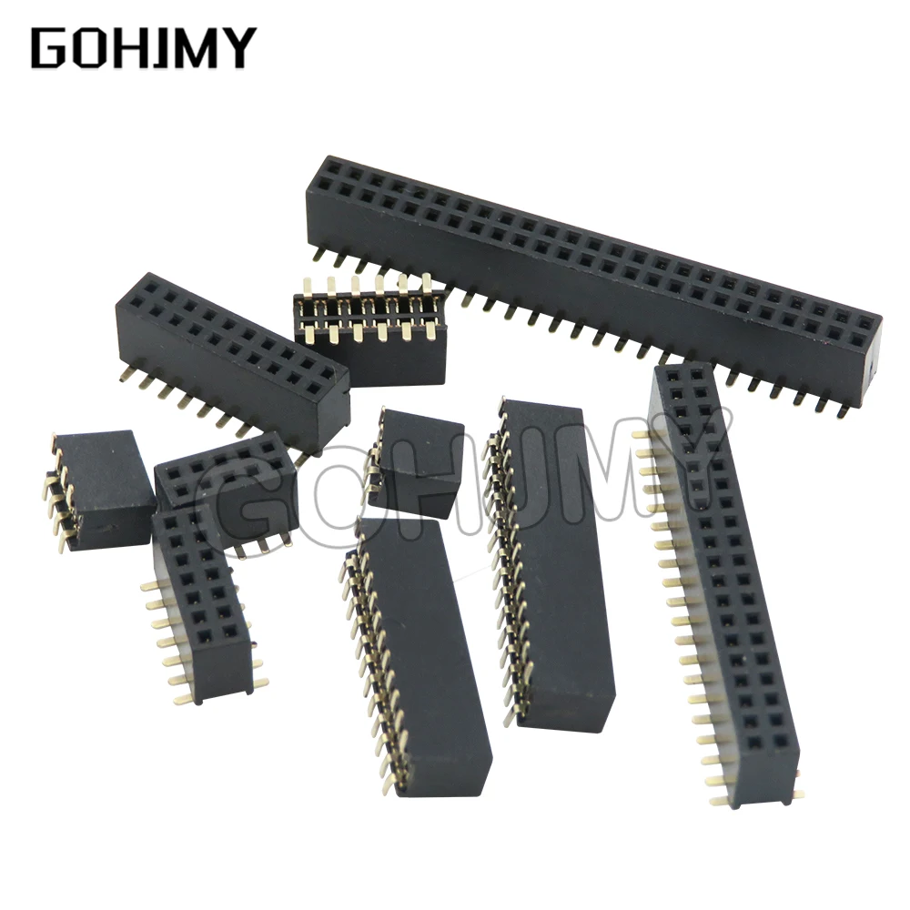 10PCS SMT 1.27mm 1.27 Double Row Female Breakaway PCB Board Pin Header socket Connector Pinheader 2*5 2*10 2*8 2*7 2*20 2* 3-50P