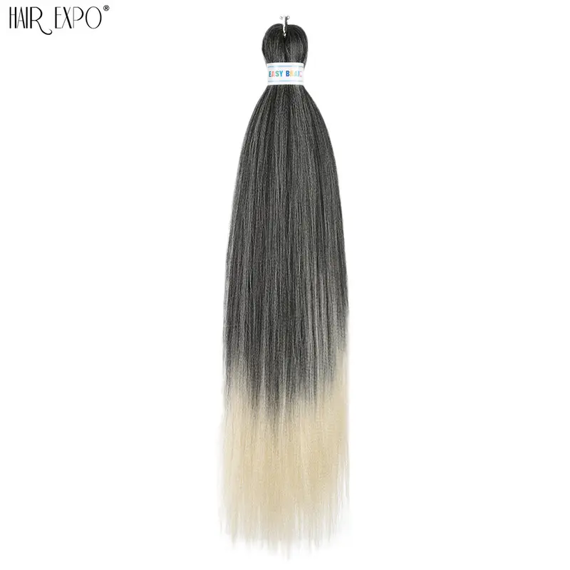 26Inch Easy Braids Hair Synthetic Colourful Pre Stretched Braiding Hair Extensions Jumbo Braids Ombre Yaki Long Straight Hair - Image 59