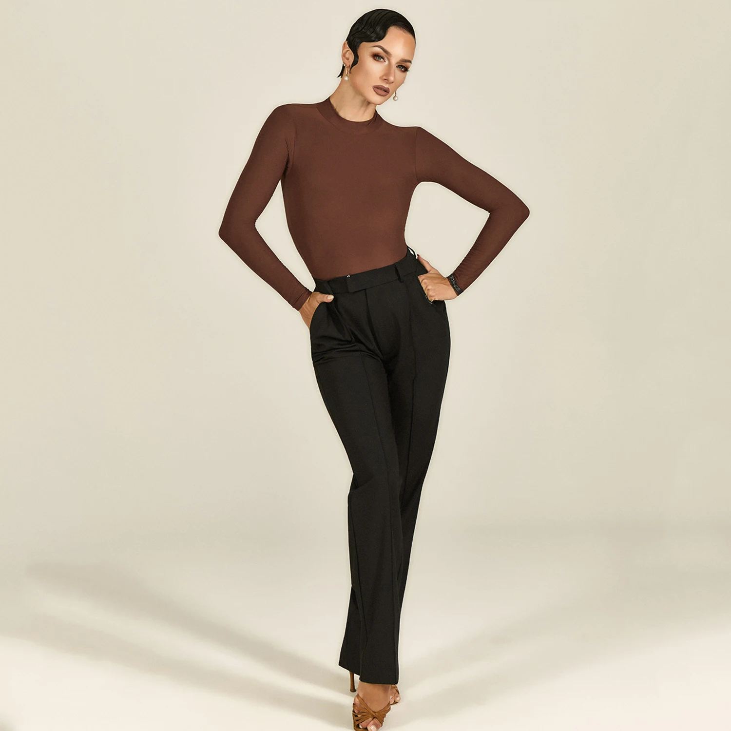 2025 New Latin Dance Costumes Practice Pants National Standard Dance Trousers Training Pants Chacha Tango Samba Dance DQL12013