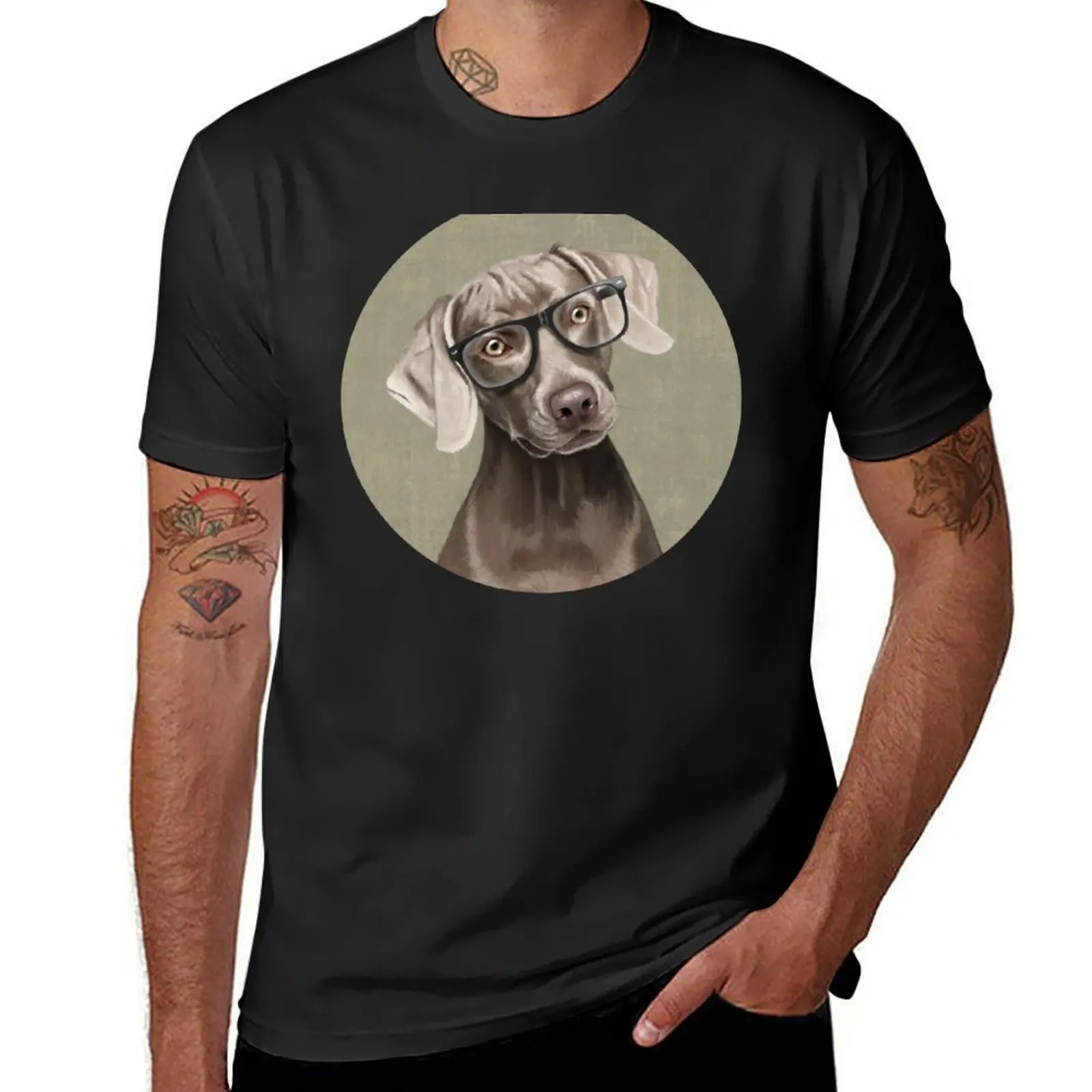 

Mr Weimaraner T-Shirt street wear luxury clothing labubu plus size clothes fruit of the loom mens t shirts