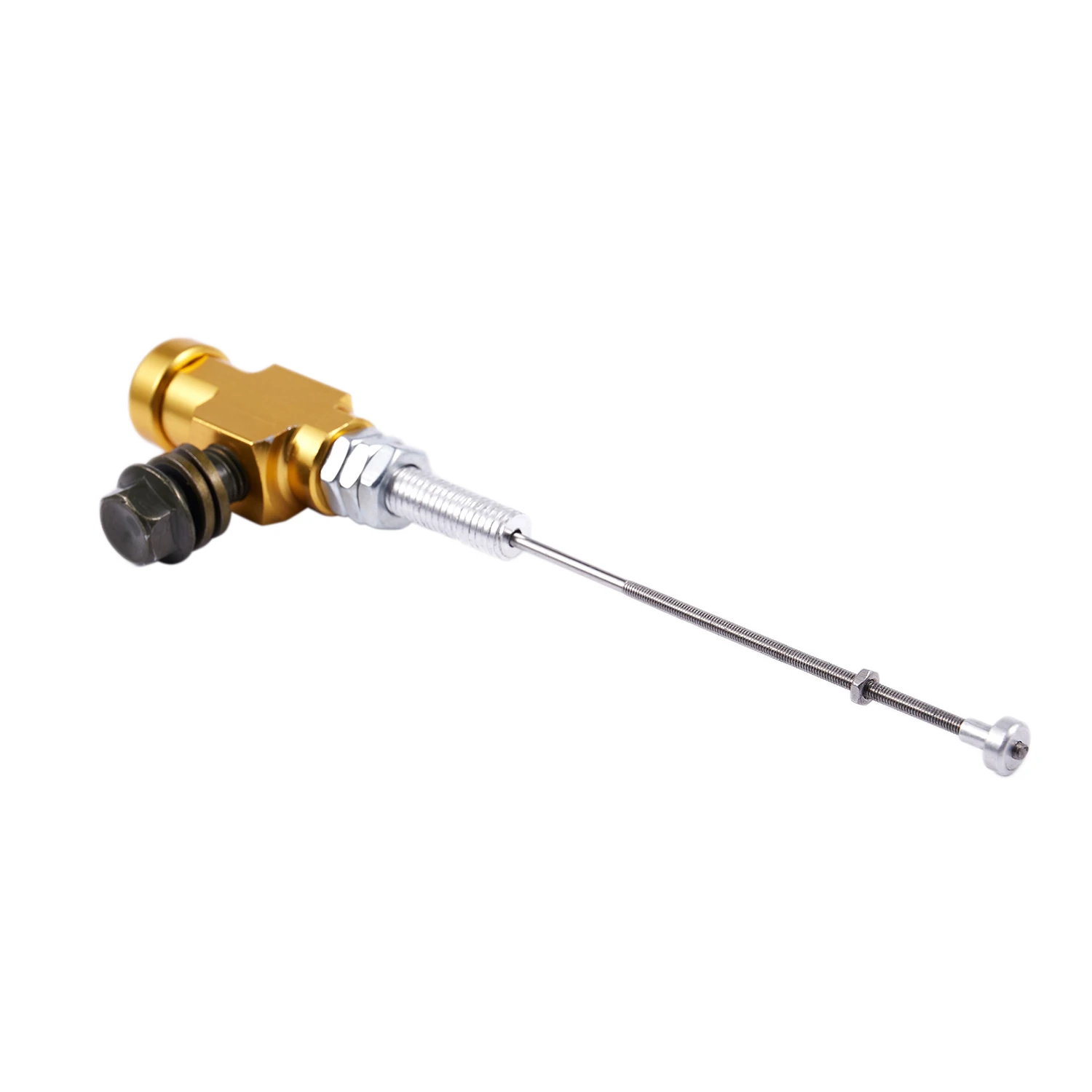 Motorcycle Hydraulic Clutch Master Cylinder Rod Brake Pump M10x1.25mm Aluminum gold