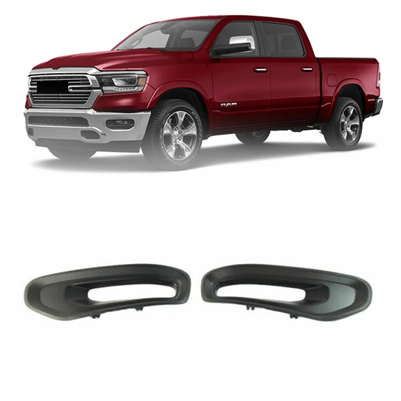 1Pair Fog Light Lamp Bezel For 2019-2021 Ram 1500 LH+RH Front Lamp Trim Bezels 68274672AB