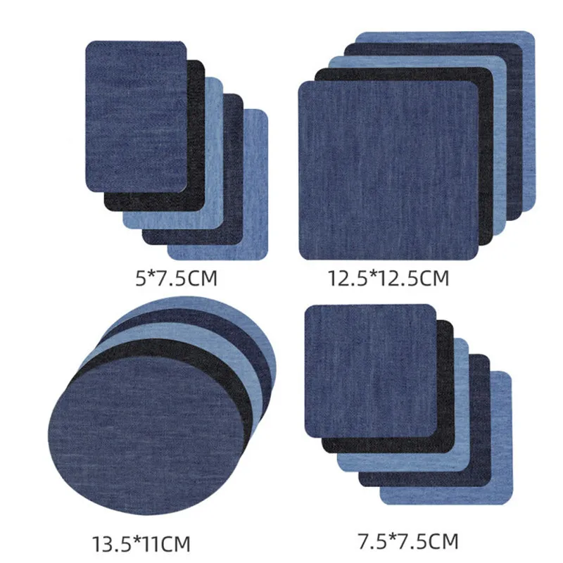 30/25/20/5 PCS Denim Patches DIY Iron On Denim Elbow Patches Repair Pants For Jean Clothing Pants badges Apparel Sewing Fabric