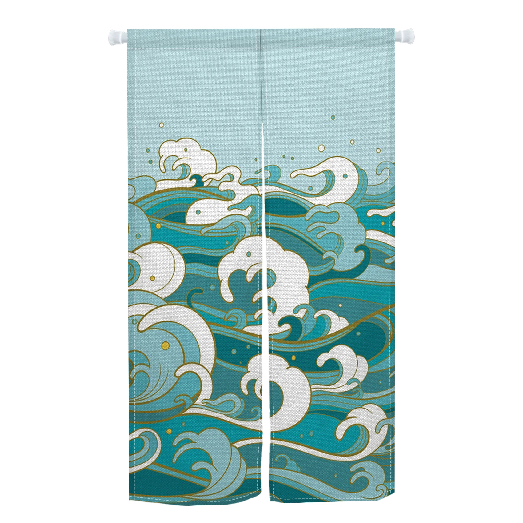 موجة نمط النمط الياباني ستارة المدخل غرفة نوم الخصوصية التقسيم المطبخ مدخل الدرج معلقة نصف سبليت ستارة الباب #4