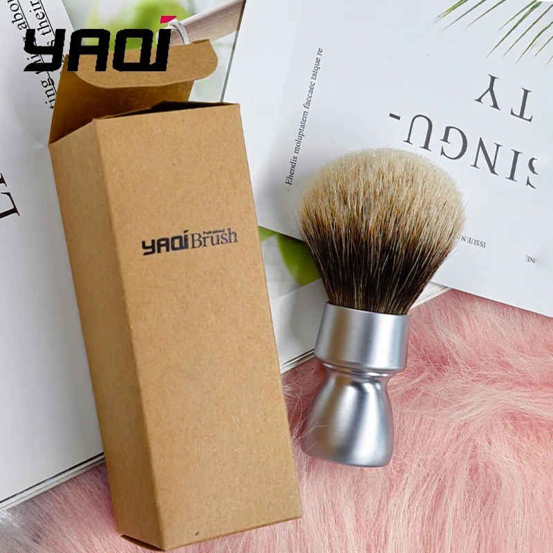 2026-new-arrival-yaqi-matte-chrome-shaving-brush-for-men-best-badger-hair-metal-handle