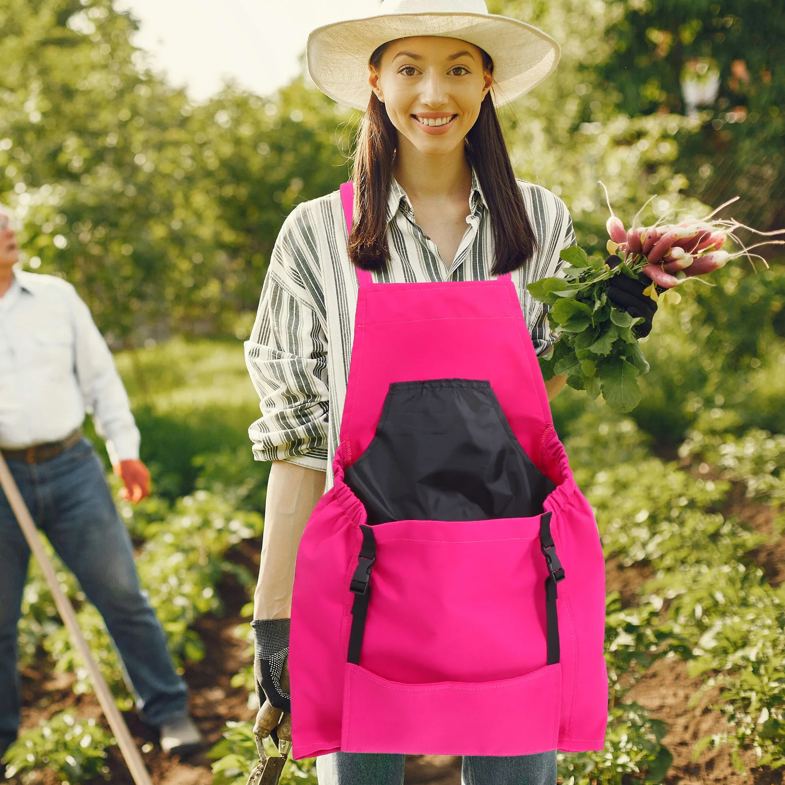 

Large Pocket Harvesting Apron For Women Men Durable Garden Apron Quick Release Reusable Gardening With Pockets Adjustable Oxford