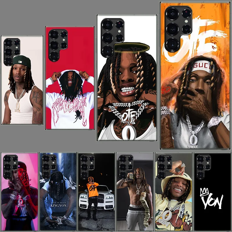 Raper K-King Von Phone Case For Samsung Galaxy S24 S23 S21 S20 FE S22 S26 Ultra S25 Edge S10 Plus Cover Clear TPU Capa Shell Coq