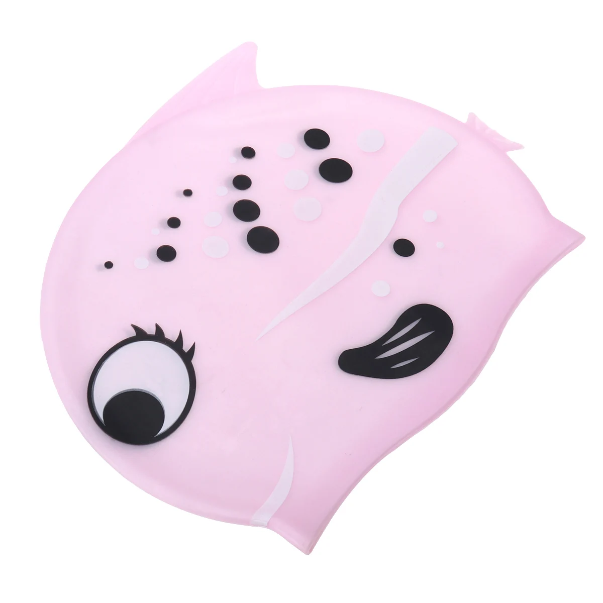 

Lovely Elastic Cartoon Fish Design Swim Boys Girls Pink Lightweight Comfortable Durable Flexible Easy On Off Swimming Cap For