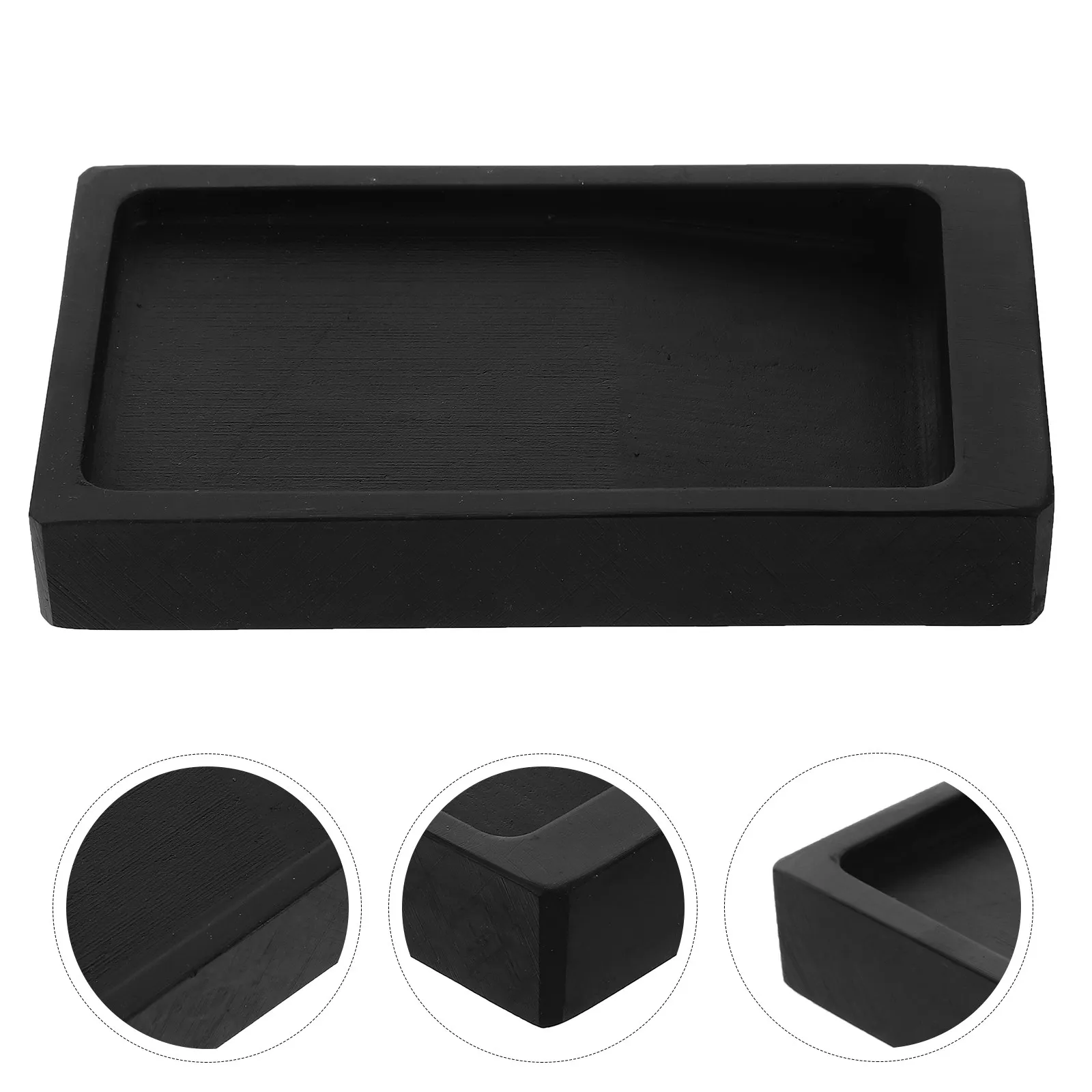 Stone Smooth Edges Calligraphy Ink Holder Desk Inkwell Grinding Slab Chinese Ink Dish for Writing Painting Drawing
