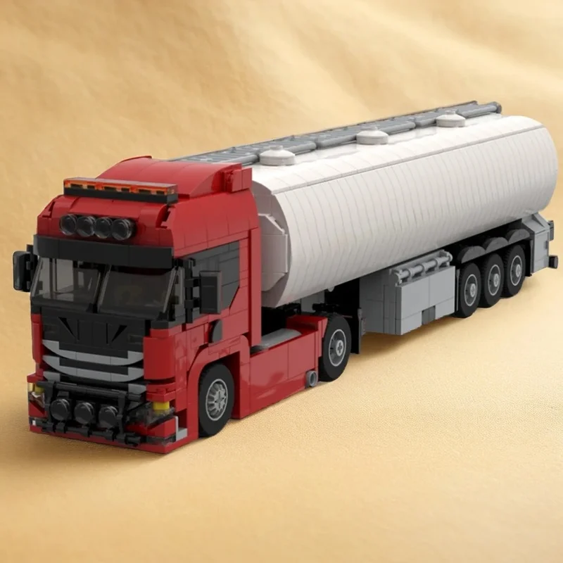 1092pcs MOC Make Create Bricks More Scania Tuned European Tanker Trailer Model Building Blocks Architecture Toy Christmas Gifts