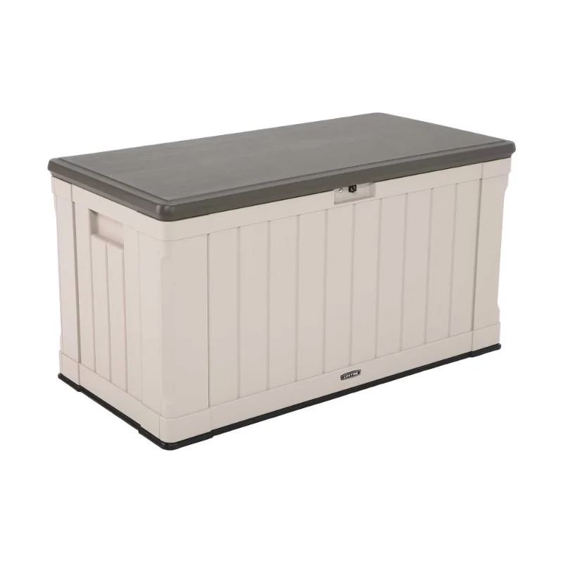 Lifetime Heavy-Duty 116 Gallon Plastic Deck Box, Desert Sand