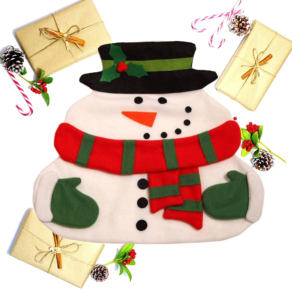 

1 шт., рождественский коврик со снеговиком, тканевый коврик для обеденного стола, термостойкий водонепроницаемый защитный коврик для домашнего декора ресторана
