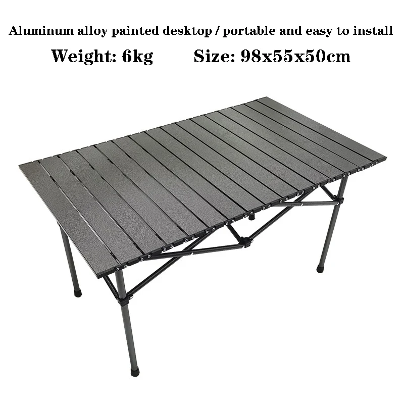 

Outdoor Folding Table Camping Picnic Beach Carbon Black Aluminum Alloy Casual Portable Egg Roll Table Camping Equipment