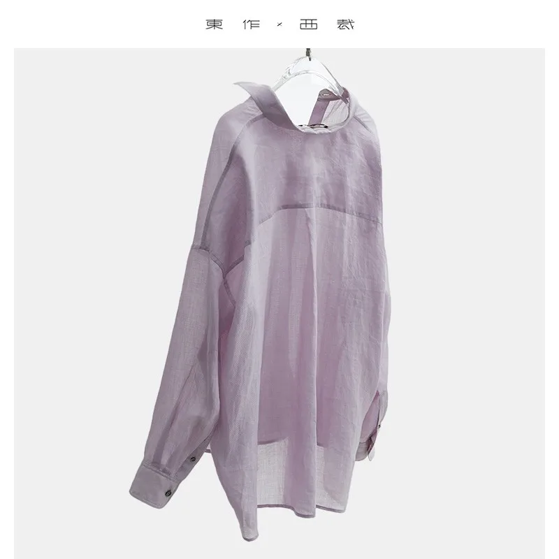 

Fairy Spirit Falling ~ Women's High Count 100% Ramie Long-Sleeved Shirt with a Sense of Design Sun Protection Shirt