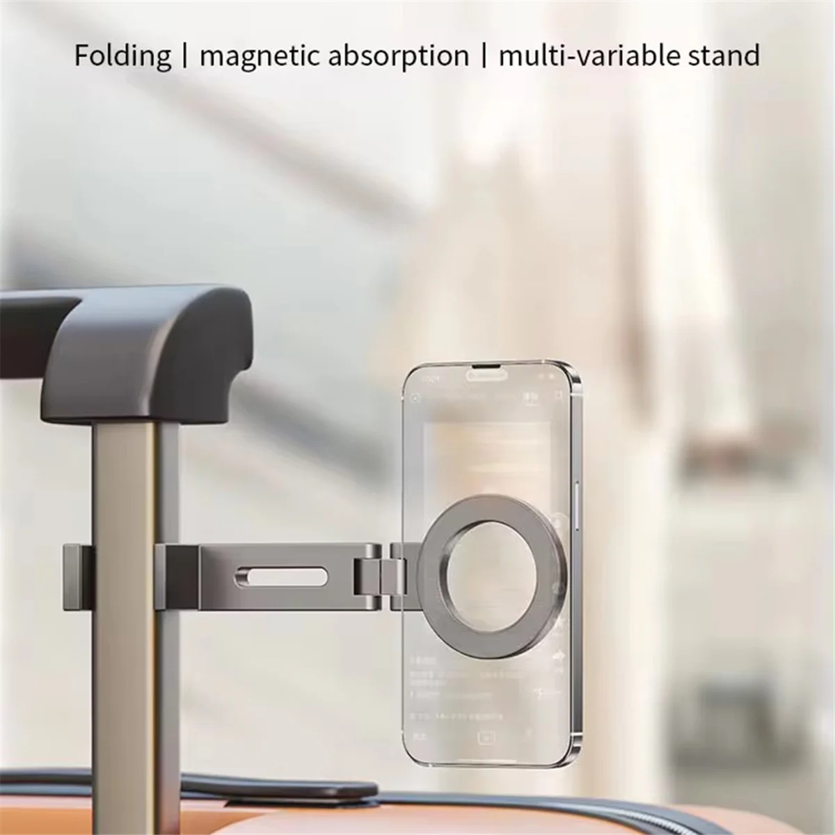 Universal Magnetic Phone Holder for IPhone 15 14 Series 360° Rotation Folding Mount Travel Essentials Hands-Free Stand B