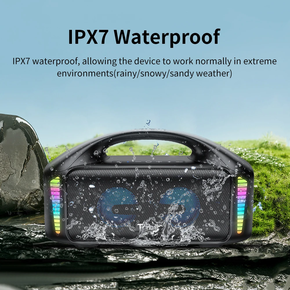 Tribit Portable Bluetooth Speaker 90W StormBox Blast Outdoor Wireless Speaker IPX7 Waterproof Party Camping Speaker 30H Playtime