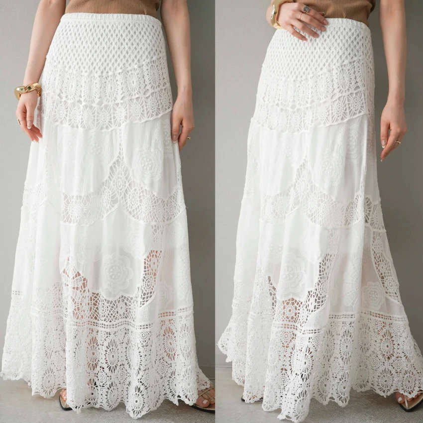 

Изысканное вышитое платье для внучки, белое, средней длины, с завышенной талией, фасон H-образной формы, из полиэфирного волокна