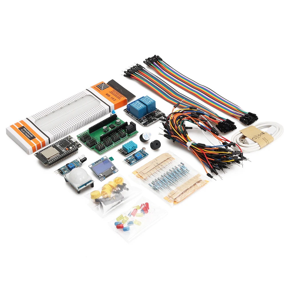 ESP32 Starter Kit For Arduino Programming ESP iOT Explorer Electronic Kit with ESP 32 Development Board Nodemcu Complete Kit