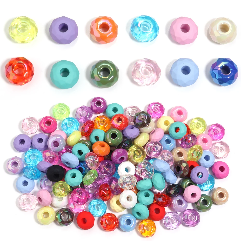 20/40 Stück 8x14,5mm große, facettierte Acrylperlen in Radform, lose Abstandsperlen für die Schmuckherstellung, DIY-Armband- und Schlüsselanhänger-Zubehör – Detail 6