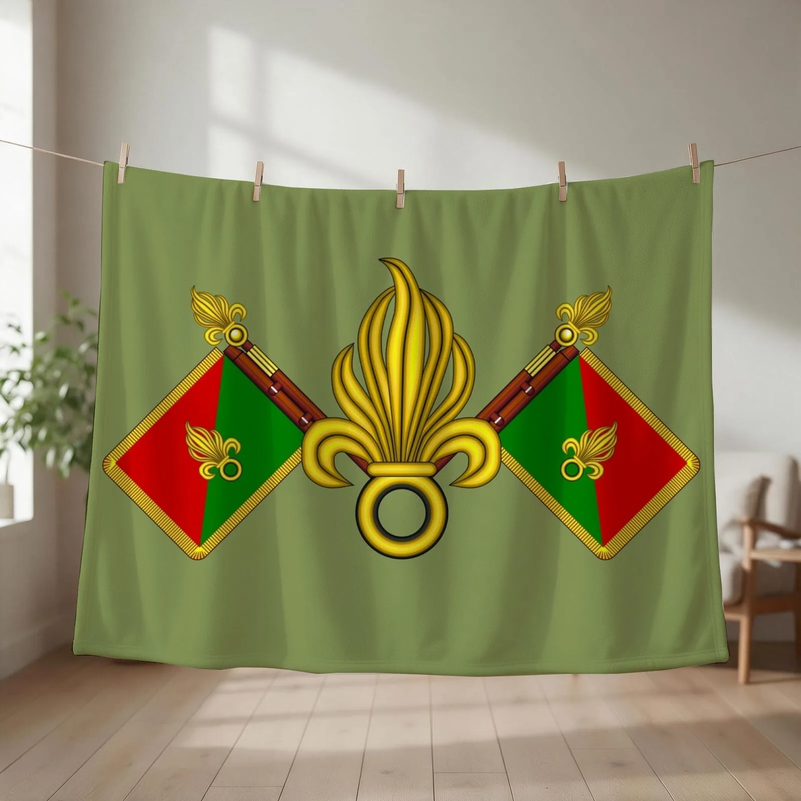 French Foreign Legion - Fanion et grenades Throw Blanket Soft Giant Sofa Picnic Sofas Blankets