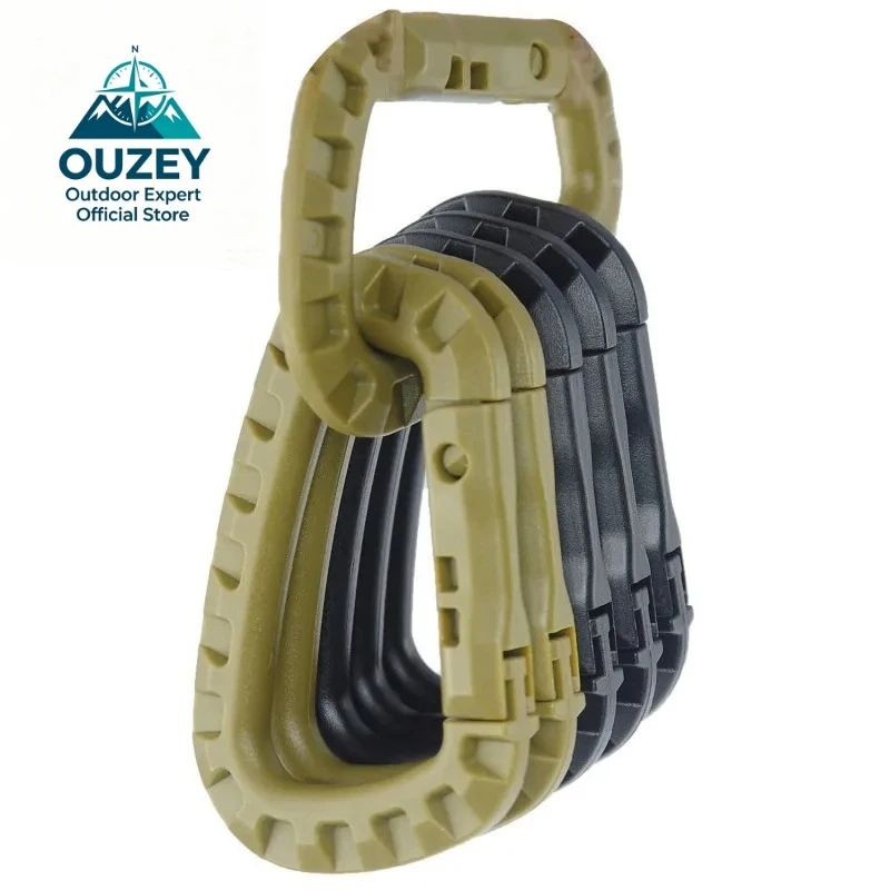 2026 New 3PCS 8.5cm Tactical Backpack Buckle Fast Tactical Carabiner Plastic Hook D Shape Mosqueton EDC Gear for Outdoor Camping