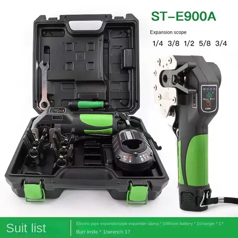 구리 튜브 전기 플레어 도구 키트 ST-E900A 자동 플레어용 무선 확장기 HVAC 및 냉동용 수동 도구 세트