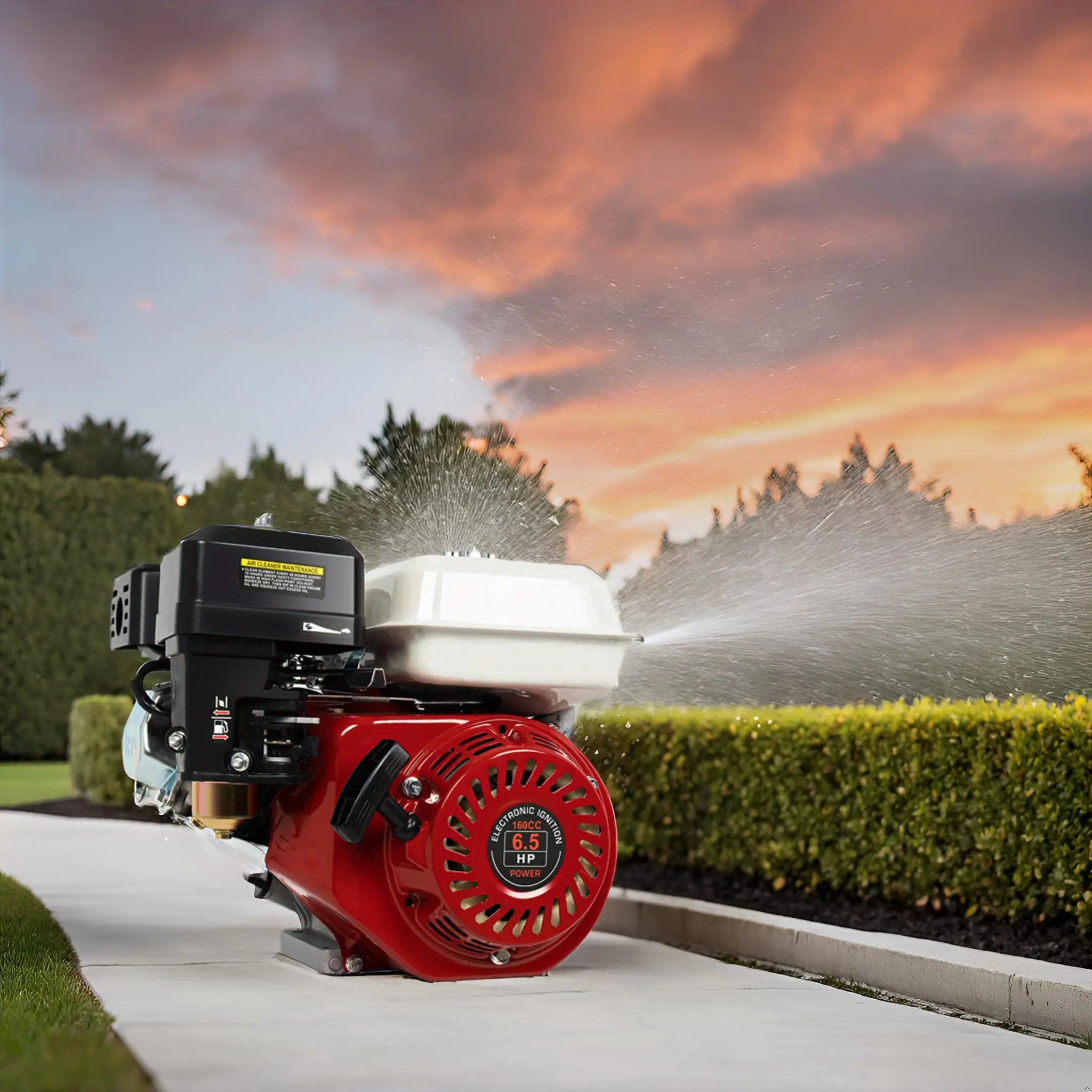 [عيد الميلاد] محرك غاز 6.5Hp عمود أفقي، 200Cc 4 السكتة الدماغية Ohv محرك غاز بديل من الدرجة الصناعية متوافق مع Honda Gx1