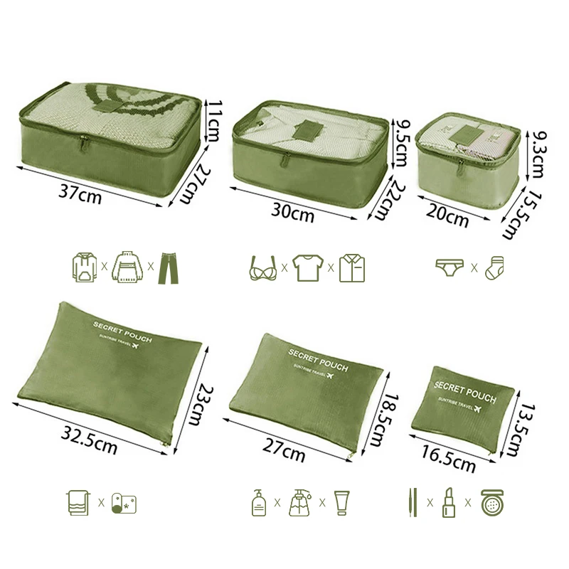 NONE 7/6 stücke Reise Lagerung Tasche Große Kapazität Koffer Lagerung Gepäck Kleidung Sortierung Organizer Set Beutel Fall Schuhe Verpackung Cube 5
