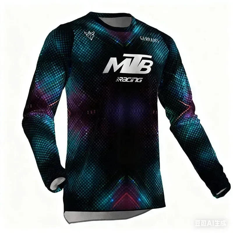 Camiseta de manga larga informal con estampado 3D para adolescentes, ideal para ciclismo de montaña, motocross, acampada, actividades al aire libre y pesca, corte holgado, 2026