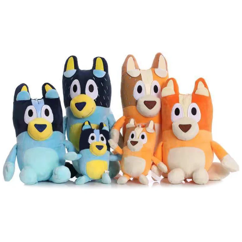 Bluey Dog Bingo Family Plush Toys Chilli Bilby Bob Cartoon Character Soft Stuffed Dolls Kids Christmas Gift Bedroom Decoration ﻿