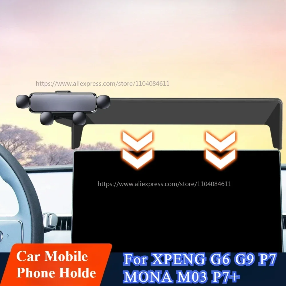 For XPENG G6 G9 P7 MONA M03 P7+ 2022-2024 Car Mobile Phone Holder GPS Navigation Bracket Car Magnetic Wireless Charger Stand