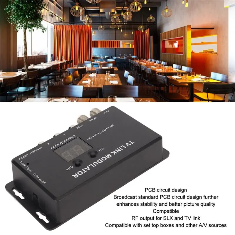 QWE-TM70IR TV Link Modulator For AV To RF Conversion Support For PAL NTSC Converter For AV Source Set Top Boxes