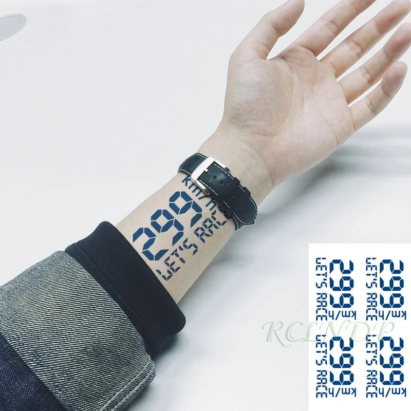 

Waterproof Temporary Juice Tattoo Sticker Digital Race Watch Lasting Stickers Flash Tatoo Fake Tatto Body Art for Men Women Girl