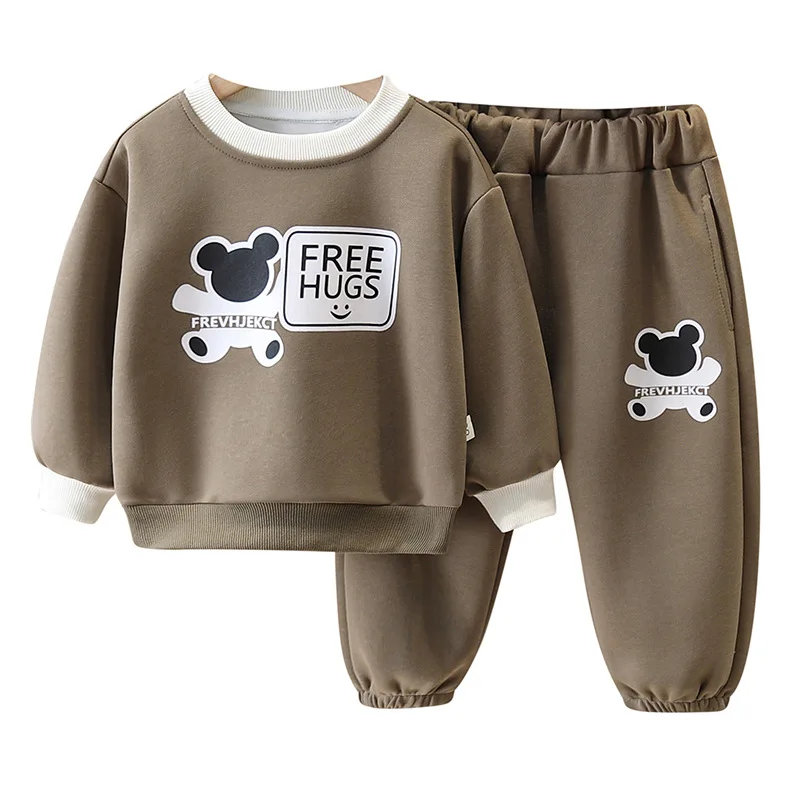 Spring Autumn Kids Boys 2PCS Sports Clothes Set Cartoon Printed Sweatshirts Cotton Casual Pants Suit Toddler Boys Tracksuit