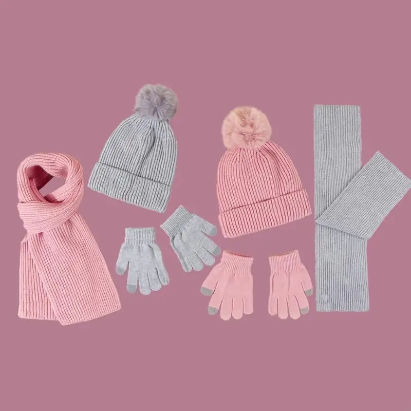 Cappello lavorato a maglia caldo invernale Set autunno inverno per ragazza e ragazzo