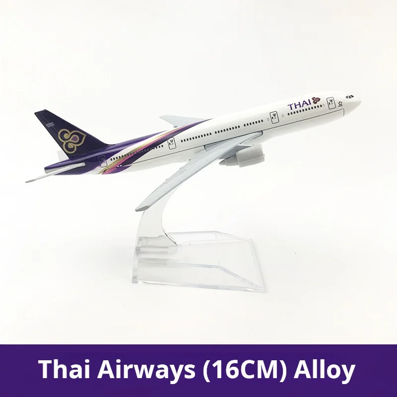 Passenger plane ornaments 16CM Thai airways company Boeing777 Diecast Aviation Plane Collectible Miniature Toys for Boys