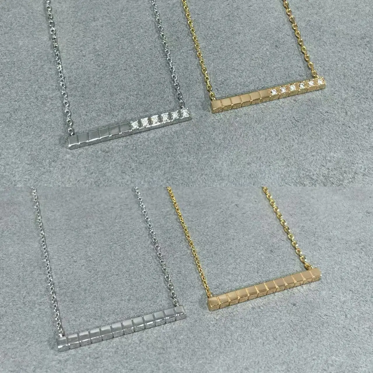 

French Style S925 Trendy Ice Cube Necklace with 3D Rectangular Pendant, Minimalist Geometric Collarbone Chain for Women, Gift