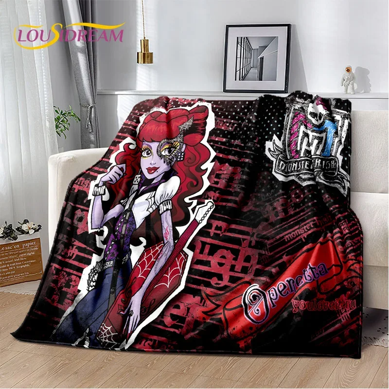 Cartoon Monster High Draculaura Vampire Soft Blankets,Keep Warm Throw Blanket Comfortable for Picnic Beds Sofa Home Bedroom Kids