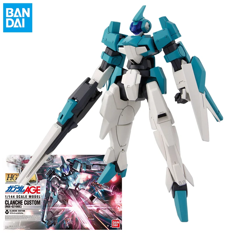 

Bandai Original 1/144 HG AGE 31 Crane Snow Revised Mecha figure Action doll Trendy toys Assembly model collect Holiday Gifts