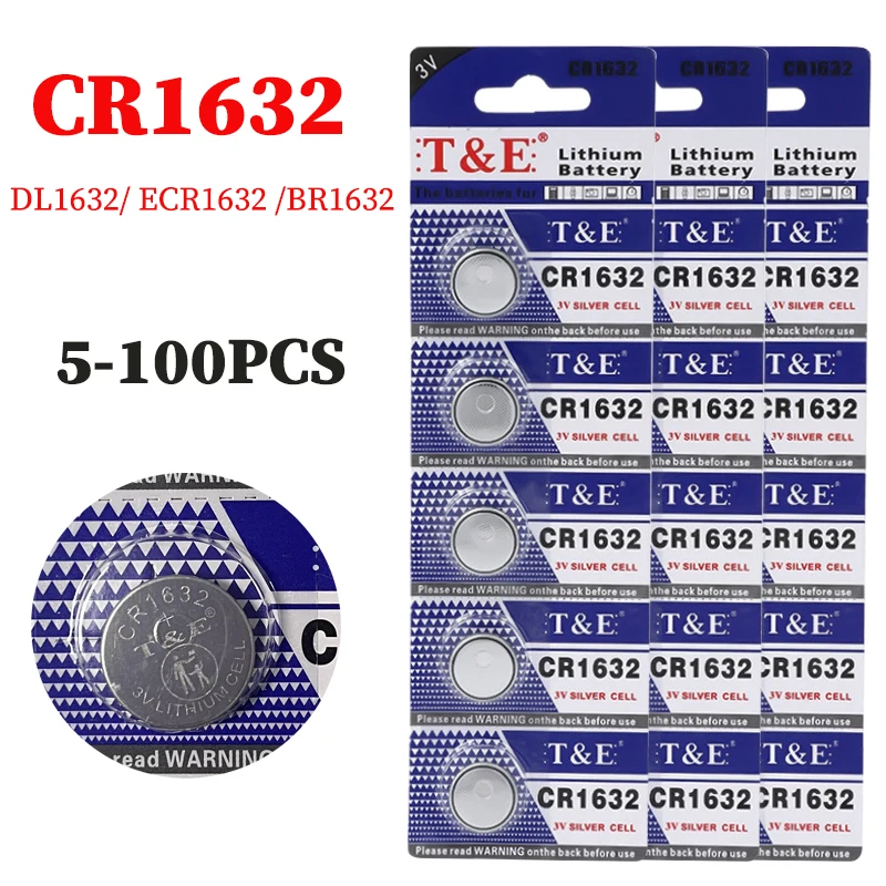 

CR1632 CR 1632 3V Lithium Batteries for Toys Clock Watch Remote Control DL1632 BR1632 CR1632 LM1632 ECR1632 Button Coin Cell